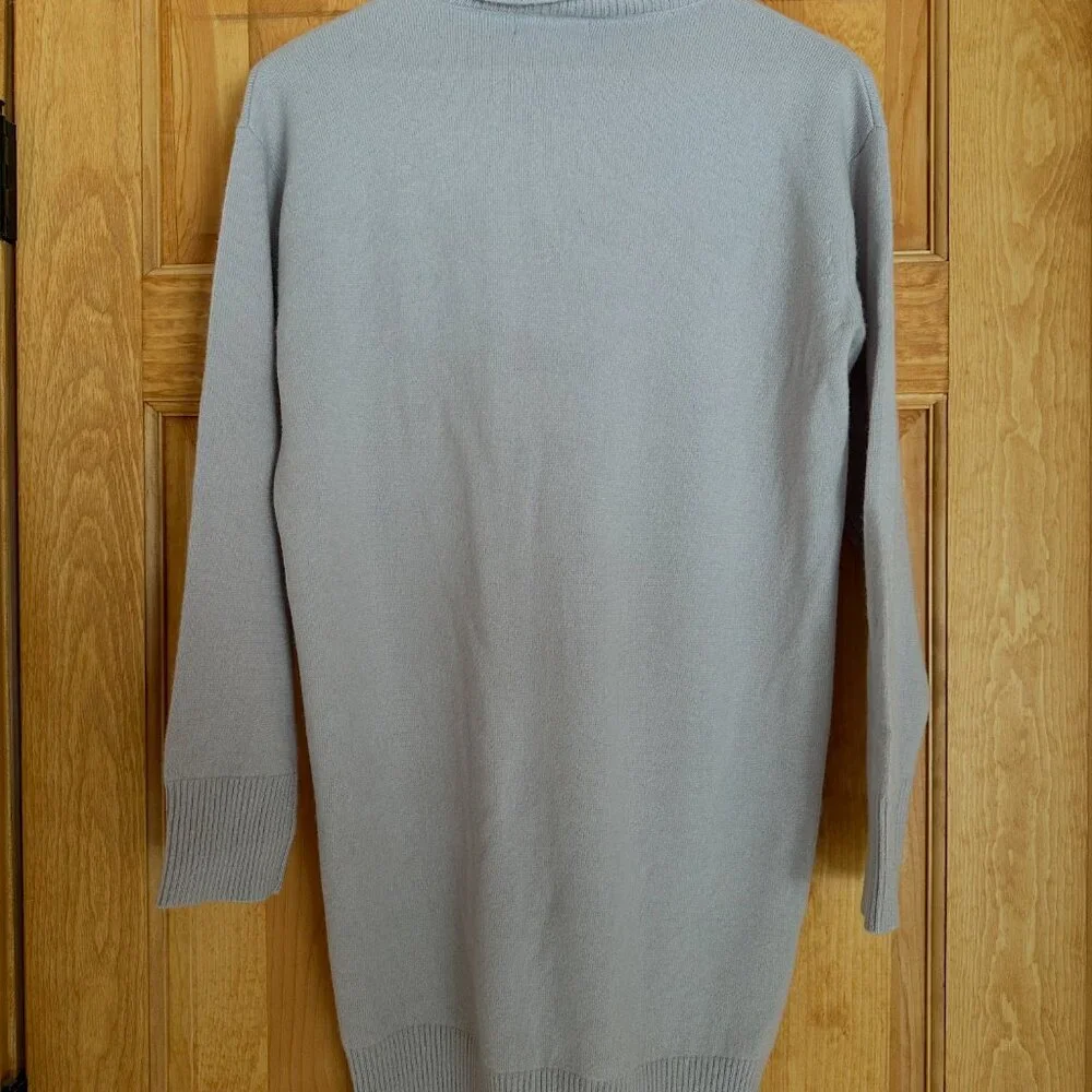 NAADAM Cashmere Turtleneck Dress - Pale Gray - Size S - Picture 6 of 6